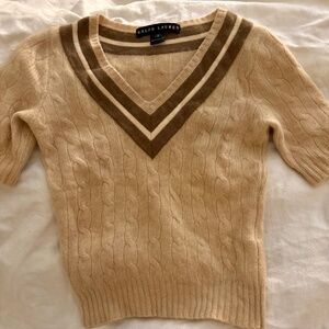 Ralph Lauren Black Label Short Sleeve Cashmere Sweater